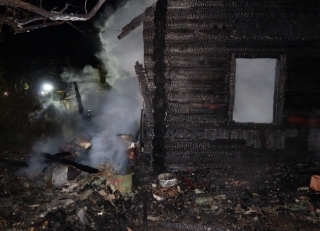 Пожар в деревне Плино